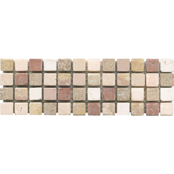 ELIANE Mosaic C-1600 Multicolor 3 in. x 8 in. x 10 mm Natural Stone Mesh-Mounted Mosaic Tile (0.15 sq.ft/each)