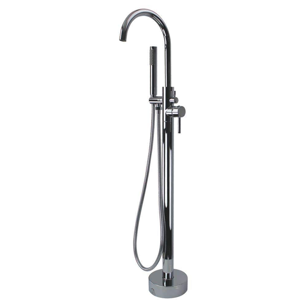 Peyton Chrome Floor Tub Filler with Hand Shower