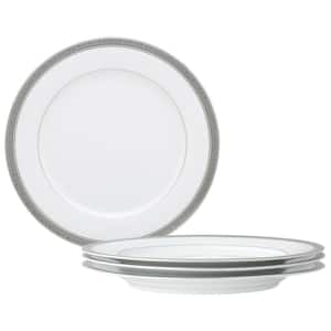 Crestwood Platinum 10.5 in. (Platinum) Porcelain Dinner Plates, (Set of 4)