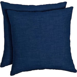 Outdoor Bolster Pillow (2 Pack) 16 in. x 16 in. Sapphire Blue