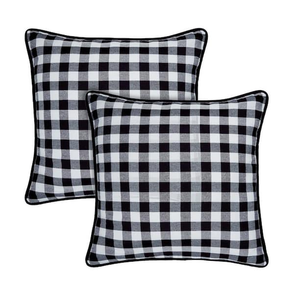 ACHIM Buffalo Check Black/White Checkered Tufted Seat Cushion