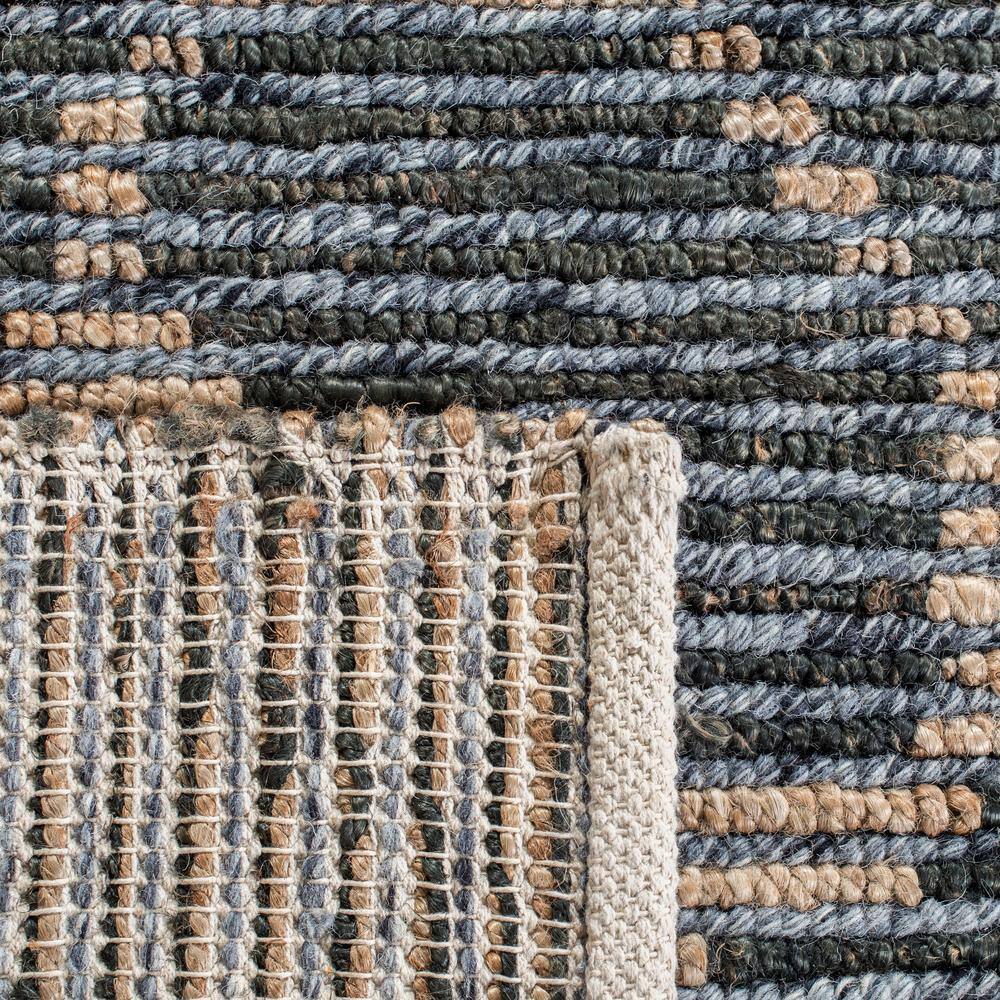Beige and Charcoal Hand-Knotted Wool Runner Rug