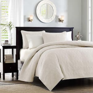 Mansfield 3-Piece Cream King/Cal King Coverlet Set
