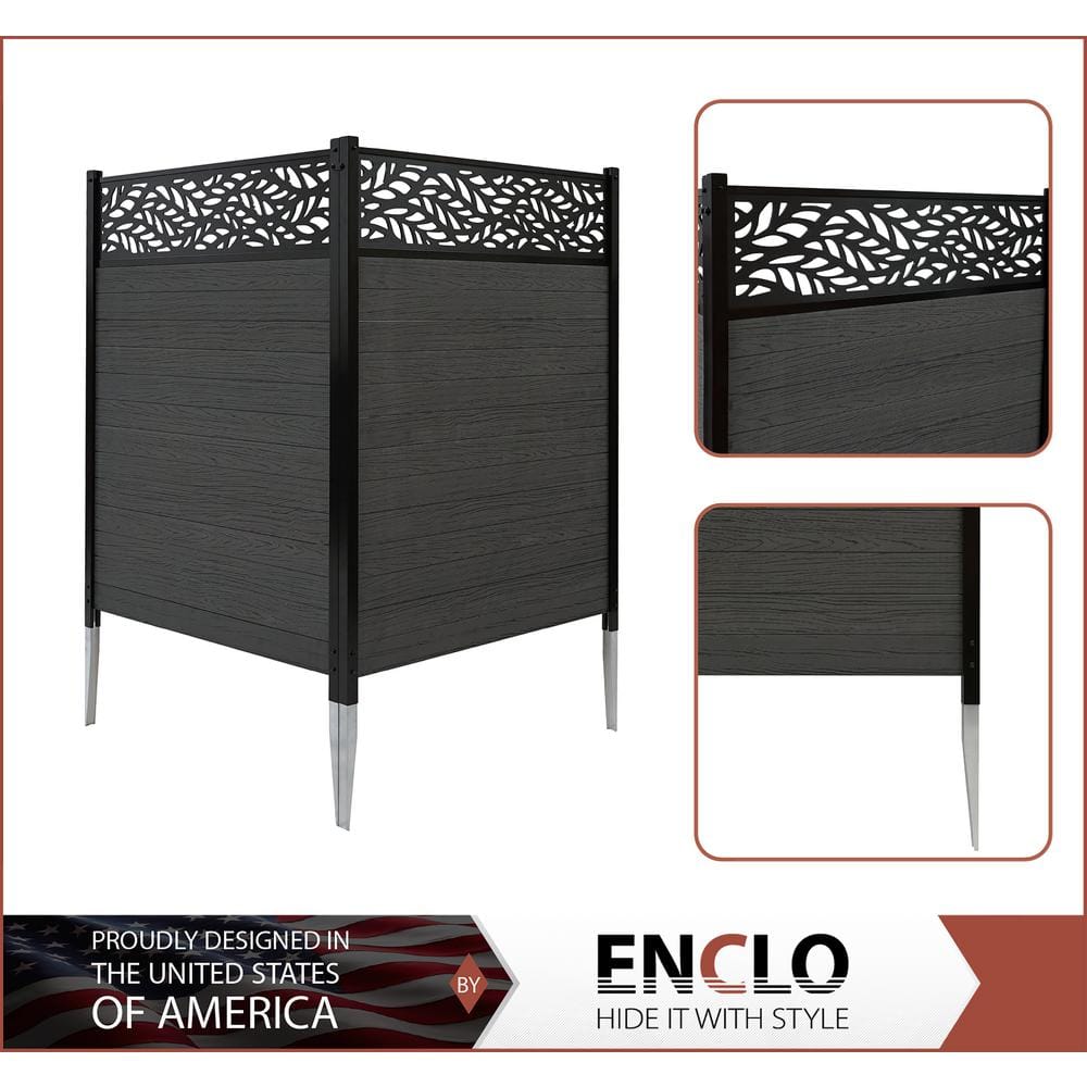 Nappa Charcoal Vinyl Privacy Screen Kit with Laser Cut Design