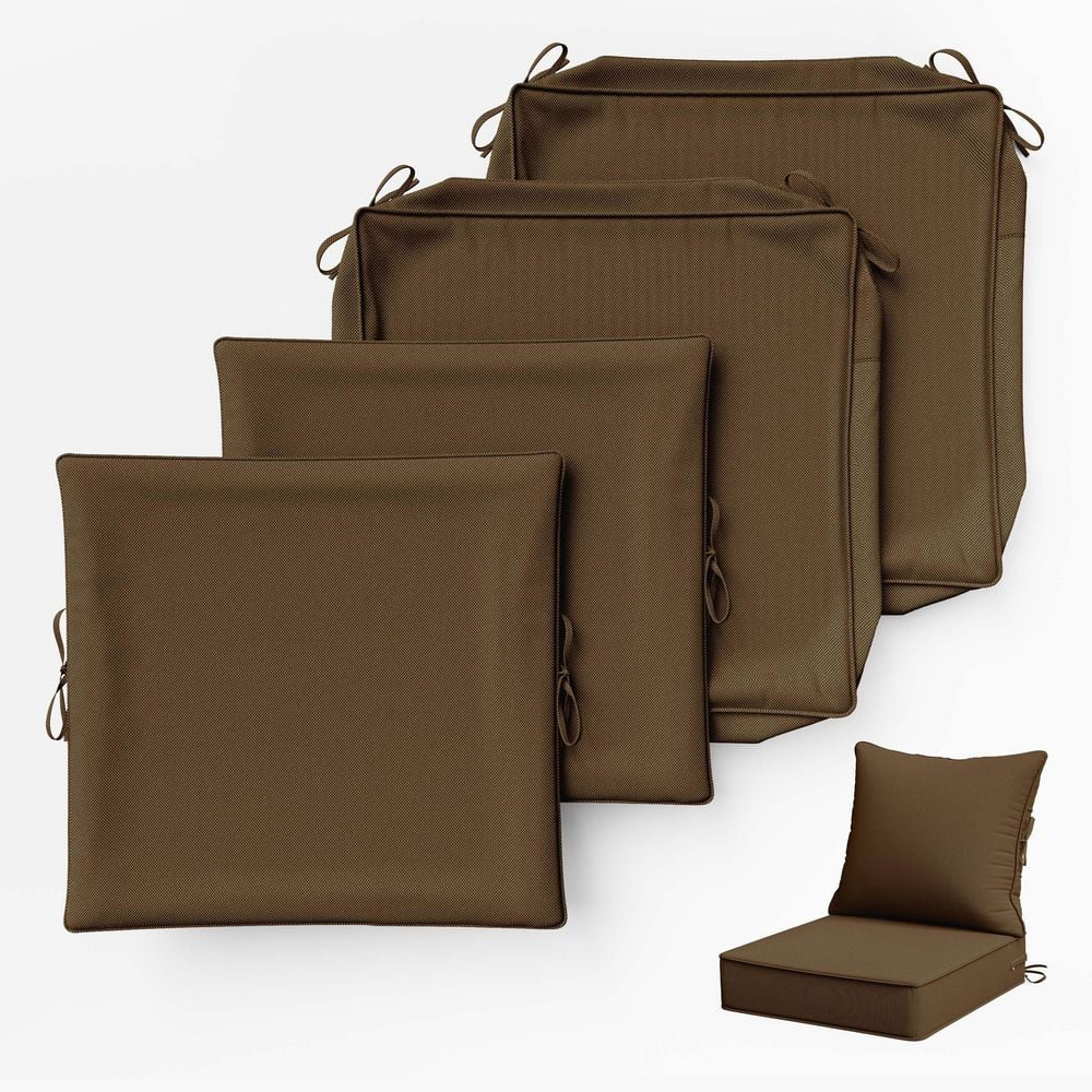 22 in. x 24 in. Slipcover Replacement Outdoor Waterproof Seat&Back Cover Set for Chair and Sofa Chocolate (2-Pack) price history on PriceWatchPro