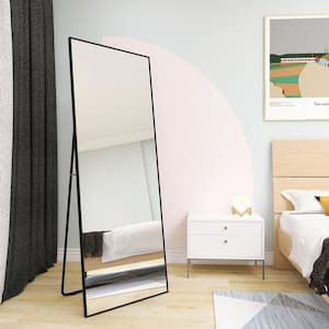 24 in. W x 65 in. H Rectangle Framed Black Mirror Full Length Mirror Floor Mirror Hanging Standing or Leaning