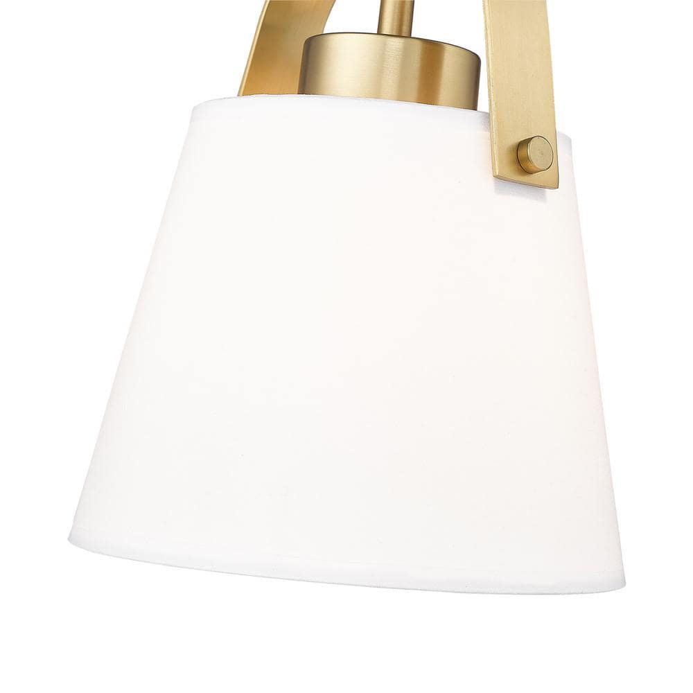 Heritage Brass 8" Pendant Light with Ivory Shade