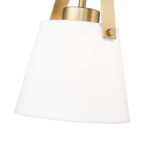 Z-Studio Linen Pendant 8 in. 1-Light Heritage Brass Pendant