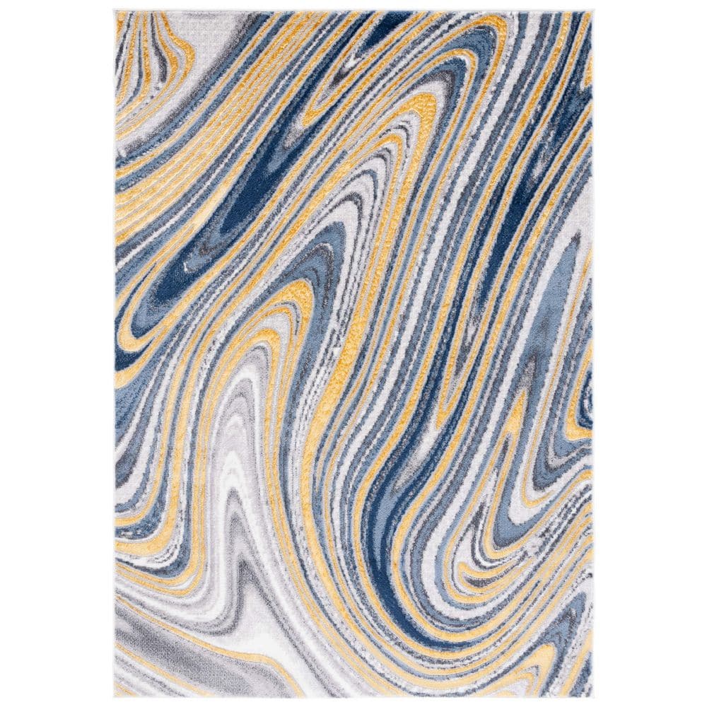Amelia 700 4 ft. x 6 ft.Blue/Gold Abstract Area Rug price history on PriceWatchPro