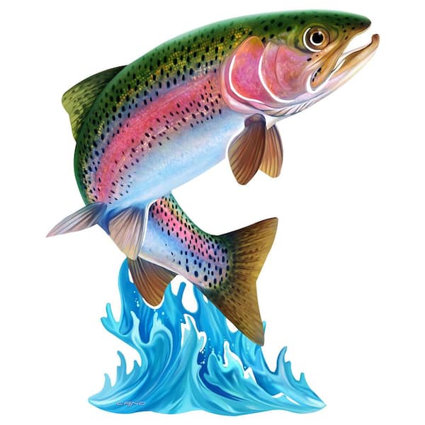 NORTHERN EMPIRE LLC Jumping Trout Steel Wall Art