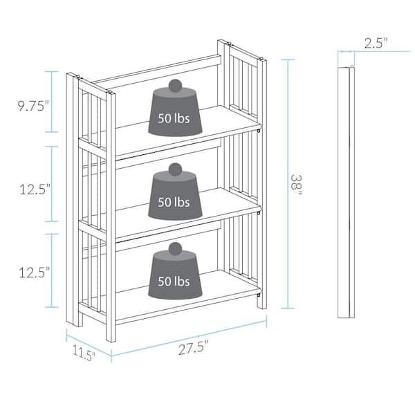 Casual Home White Folding/Stacking Open Bookcase 330-21 - The Home
