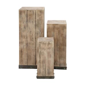 Brown Wood Rustic Pedestal Table