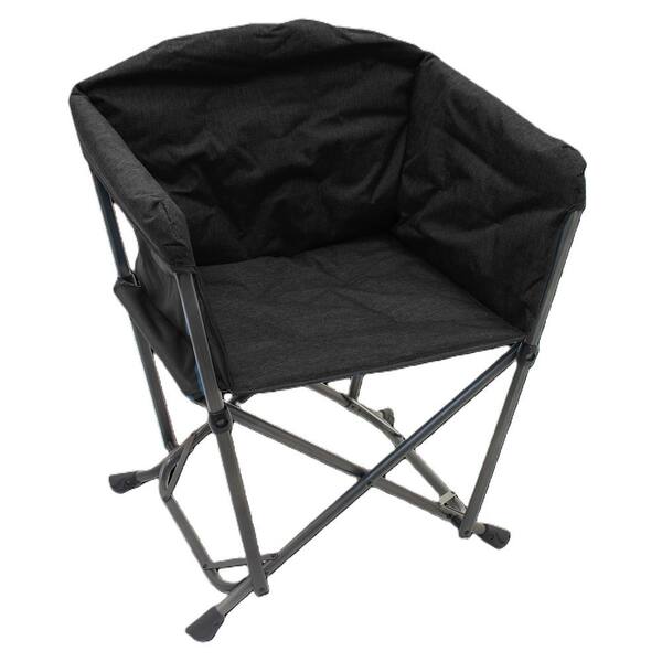 Rio Beach Charcoal Steel Plush Folding Sofa Lawn Chair with Soft