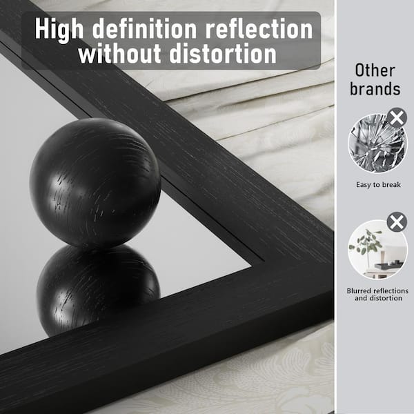 22 in. W x 30 in. H Large Square Mirrors Wood Framed Mirrors Wall Mirrors Bathroom Vanity Mirror Barn Mirror in Black
