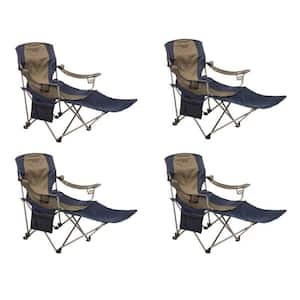 Folding Tailgating Camping Chair with Detachable Footrest (4-Pack)