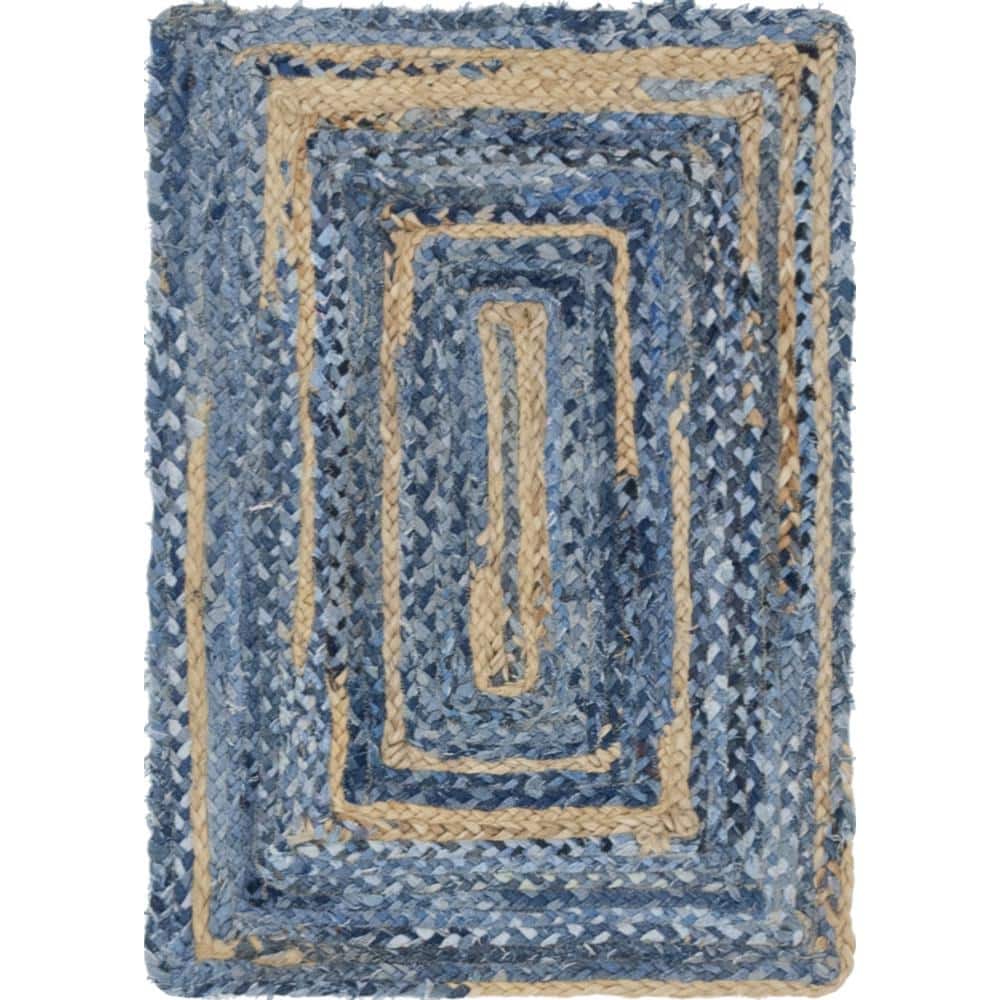 Braided Chindi Blue/Natural 2 ft. x 3 ft. Accent Rug price history on PriceWatchPro