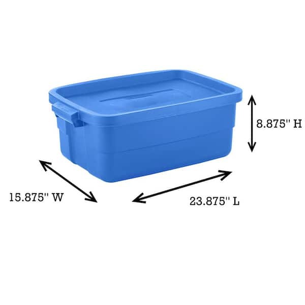 10 Gal. Plastic Durable Storage Bin with Lid in Blue (6-Pack) bin-381 - The  Home Depot