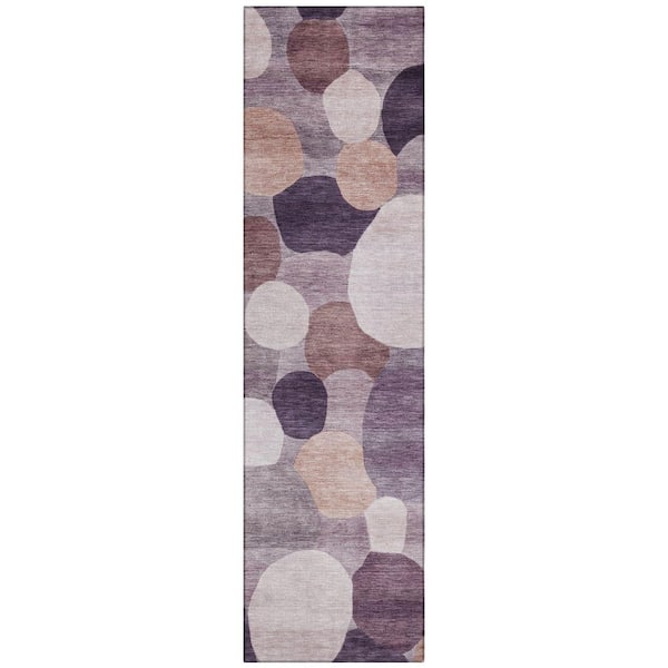 Chantille Machine Washable Indoor/Outdoor Abstract ACN2375 Plum 2 ft. x 7 ft. Runner Rug