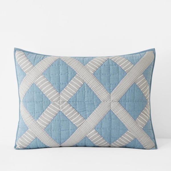 The Company Store Company Cotton Bahati Blue Multi Standard Cotton Sham