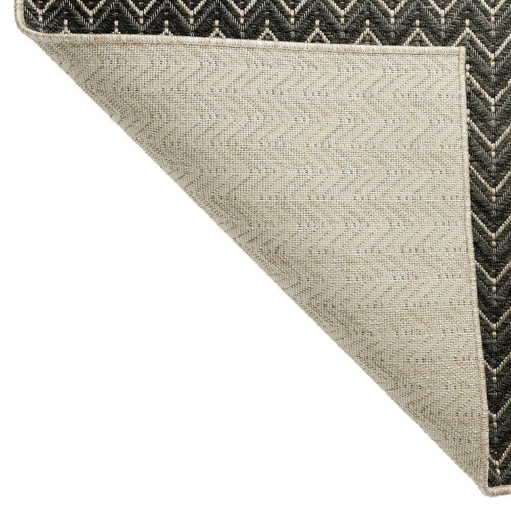 Charcoal Gray Geometric Flat Woven 8' x 10' Area Rug