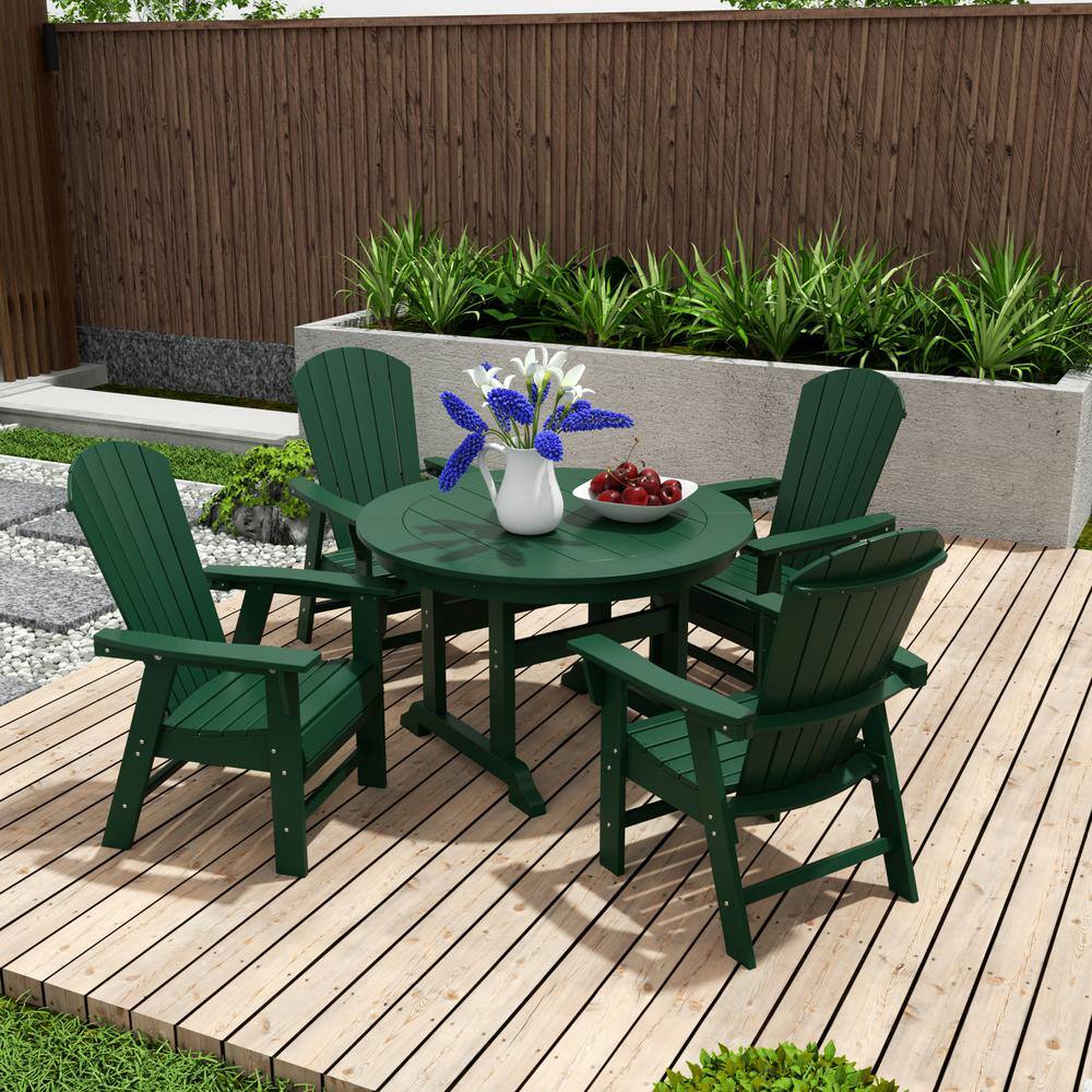 Altura Dark Green HDPE Adirondack Dining Chair