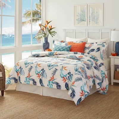Tommy Bahama Birds Eye View 4 Piece, Turquoise Cal King Bedding