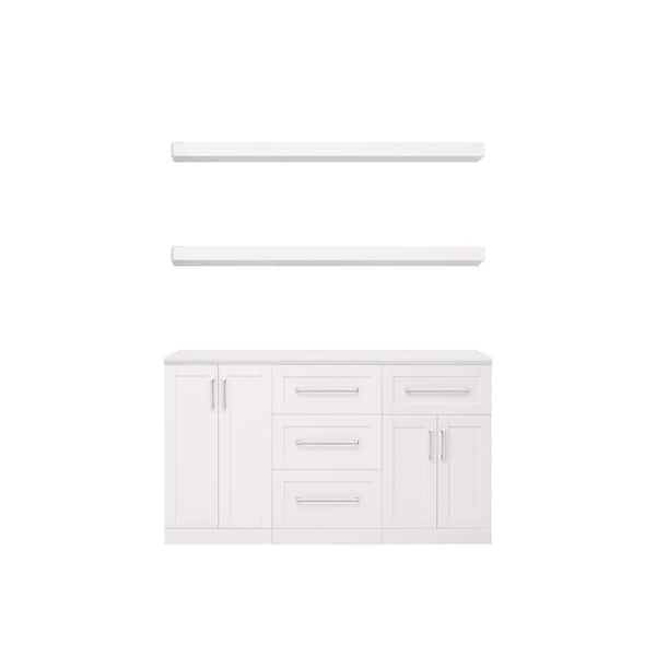 NewAge Products Home Bar 21 in. White Cabinet Set (6-Piece)