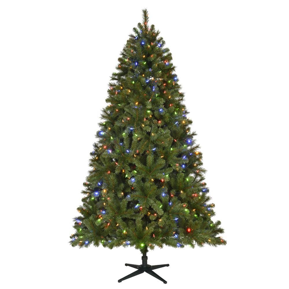 Home Accents Holiday 7.5 ft. Pre-Lit LED Wesley Spruce Artificial