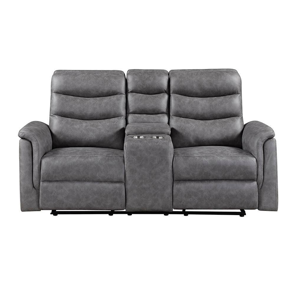 "Avelon 73"" Microfiber Manual Double Glider Reclining 2-Seater Loveseat with Center Storage Console in Gray" price history on PriceWatchPro