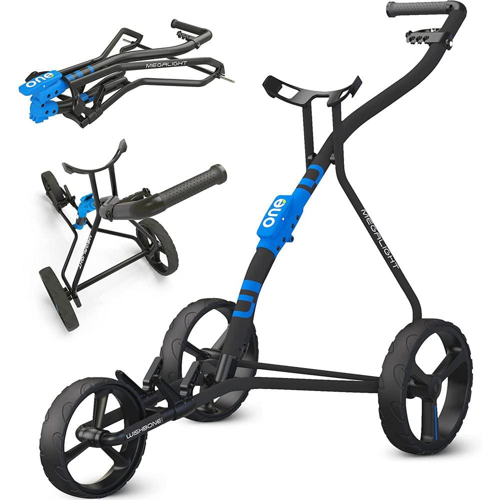  Golf Push Cart Aircraft-Grade 1step Folding Golf Cart Lightweight, Blue