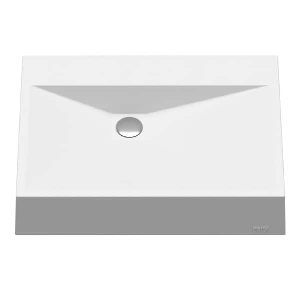 Karran Envy 25 in. Quartz Rectangular Vessel Sink in White