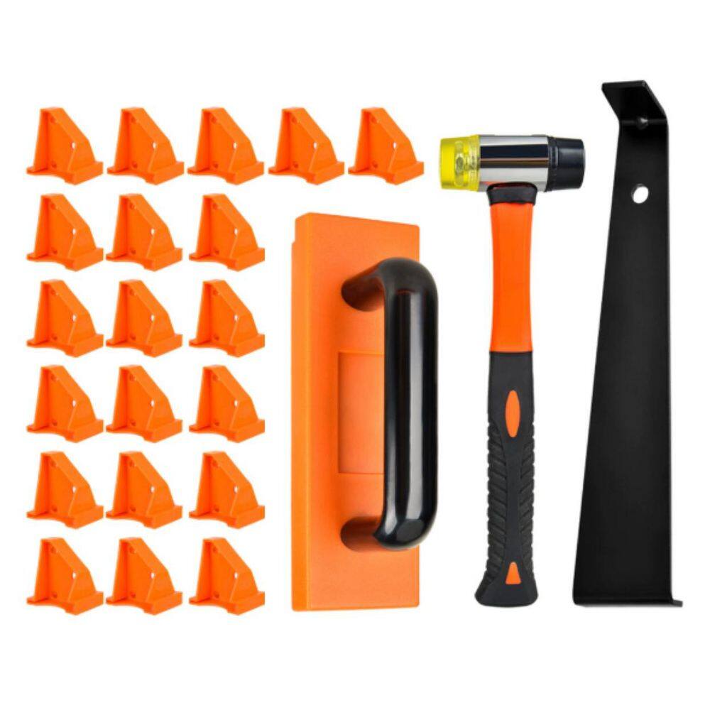 Wood Floor Installation Kit for Mallet, Heavy-Duty Pull Bar, Tapping Block, and 20-Triangular Spacers Accessory price history on PriceWatchPro