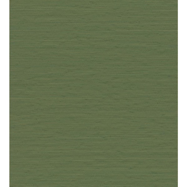 A-Street Prints Kira Green Hemp Grasscloth Wallpaper Sample