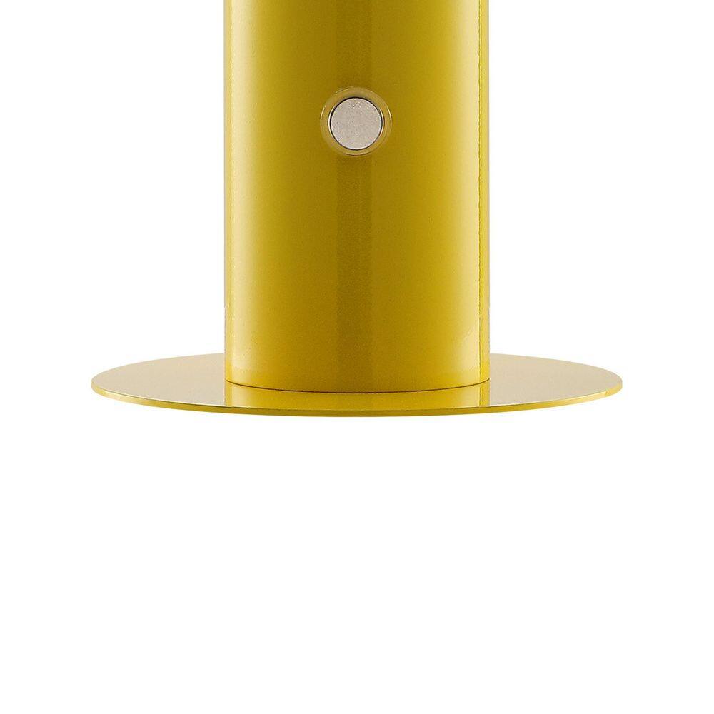 Suillius 11" Satin Yellow Cordless Metal Dome Table Lamp