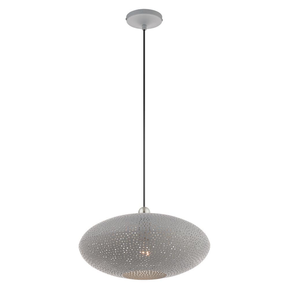 Nordic Gray and Nickel 1-Light Globe Pendant