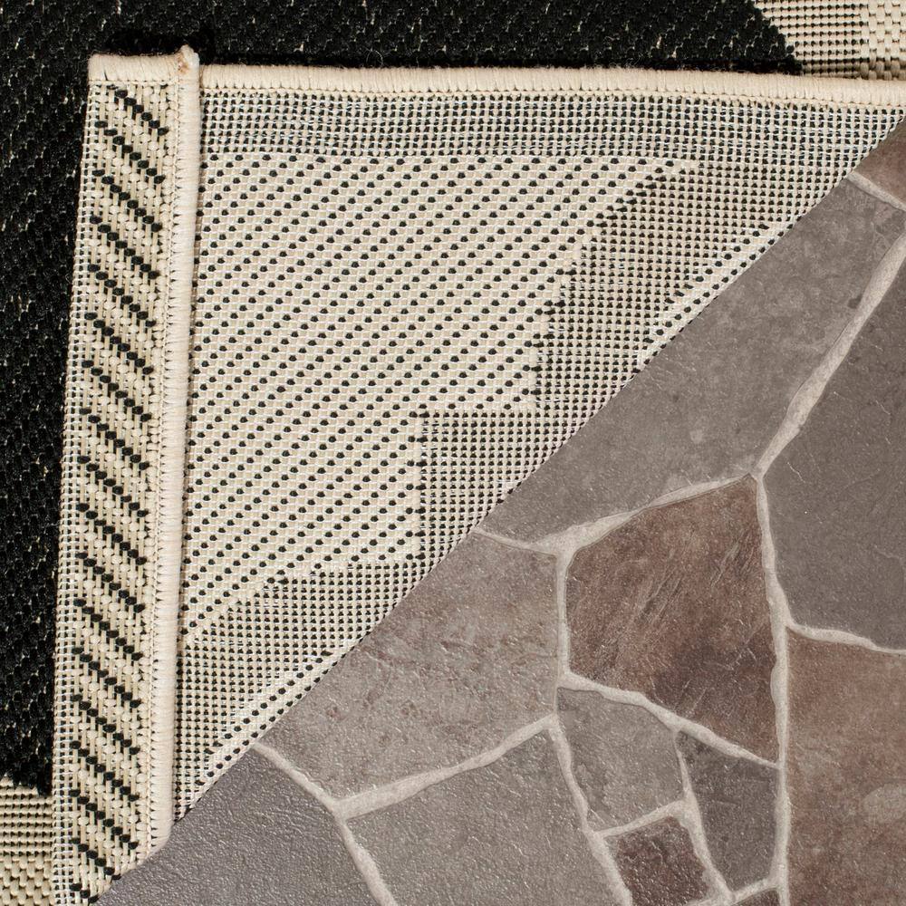 Safavieh Courtyard 5'3" x 7'7" Black/Beige Flat Woven Reversible Area Rug
