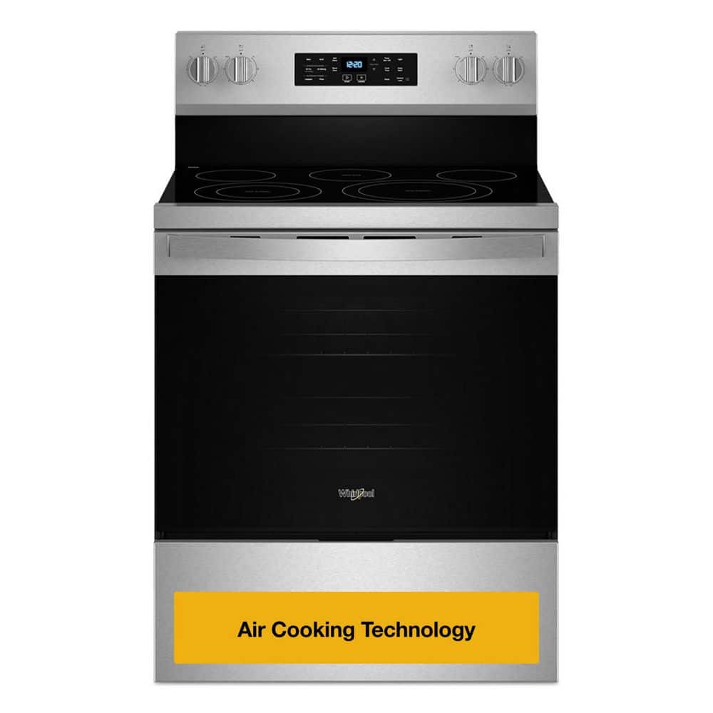 30 in. 5 Element Freestanding Electric Range in Fingerprint Resistant Stainless Steel with Air Cooking Technology