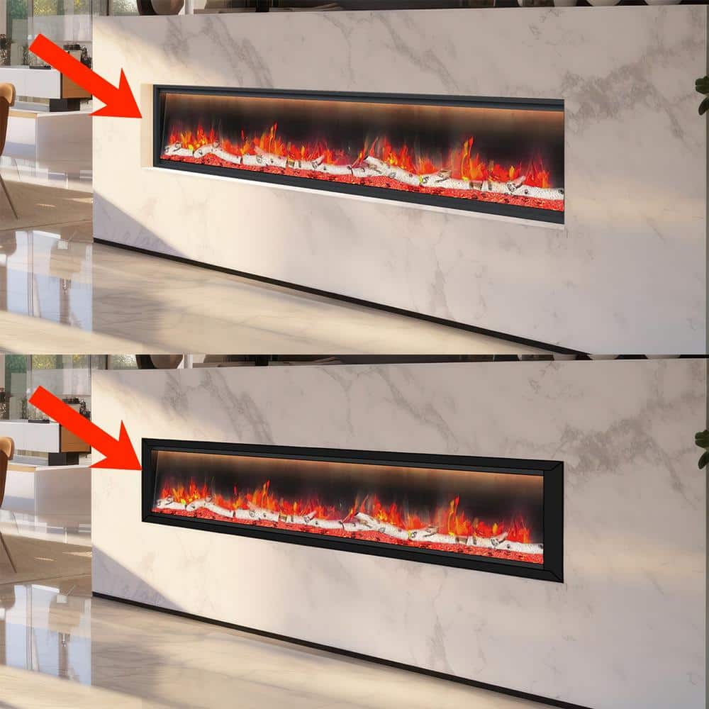 Black Wall Mounted Electric Fireplace with Mantel