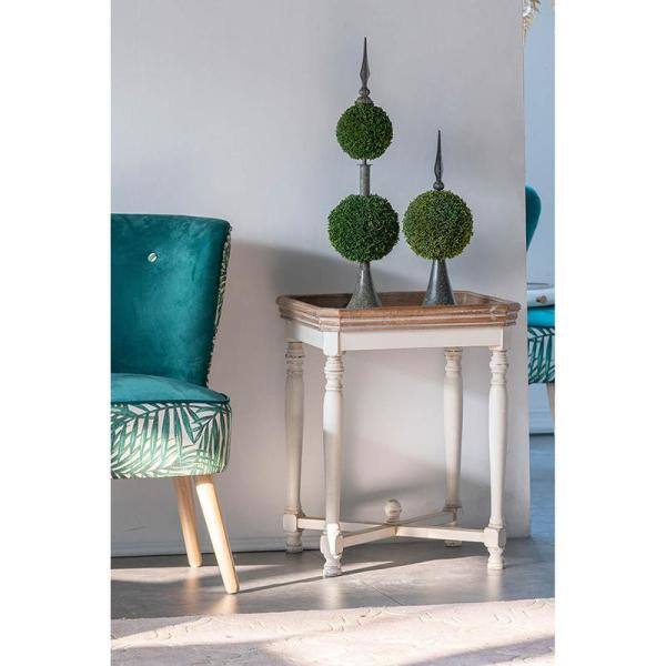 Alcott Aged White Square Side Table - thumbnail 4