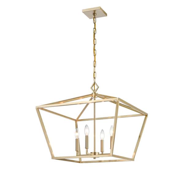 23 in. 4-Light Modern Gold Pendant