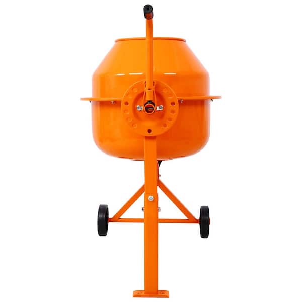Orange Cement Mixer 5 cu. ft. Electric Concrete Mixer Machine 650 Watt AC Motor Portable Pow