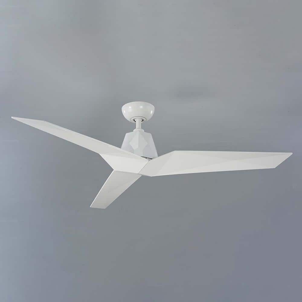 Gloss White 60'' 3-Blade Smart Ceiling Fan with Remote