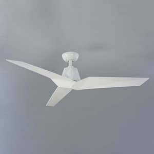 Vortex 60 in. Indoor/Outdoor Gloss White 3-Blade Smart Ceiling Fan with Wall Control