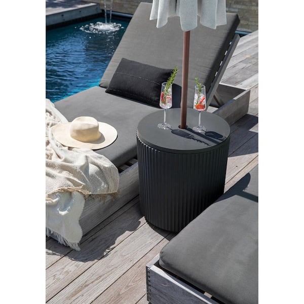 Veradek Round Black Plastic 21'' Height Outdoor Umbrella Side