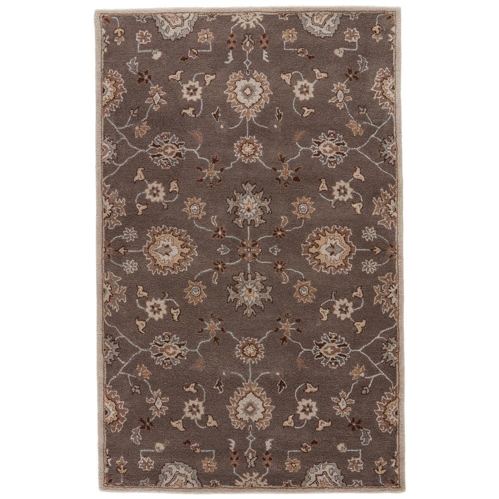 Savari Hand-Tufted Gray/Tan 2 ft. x 3 ft. Floral Area Rug