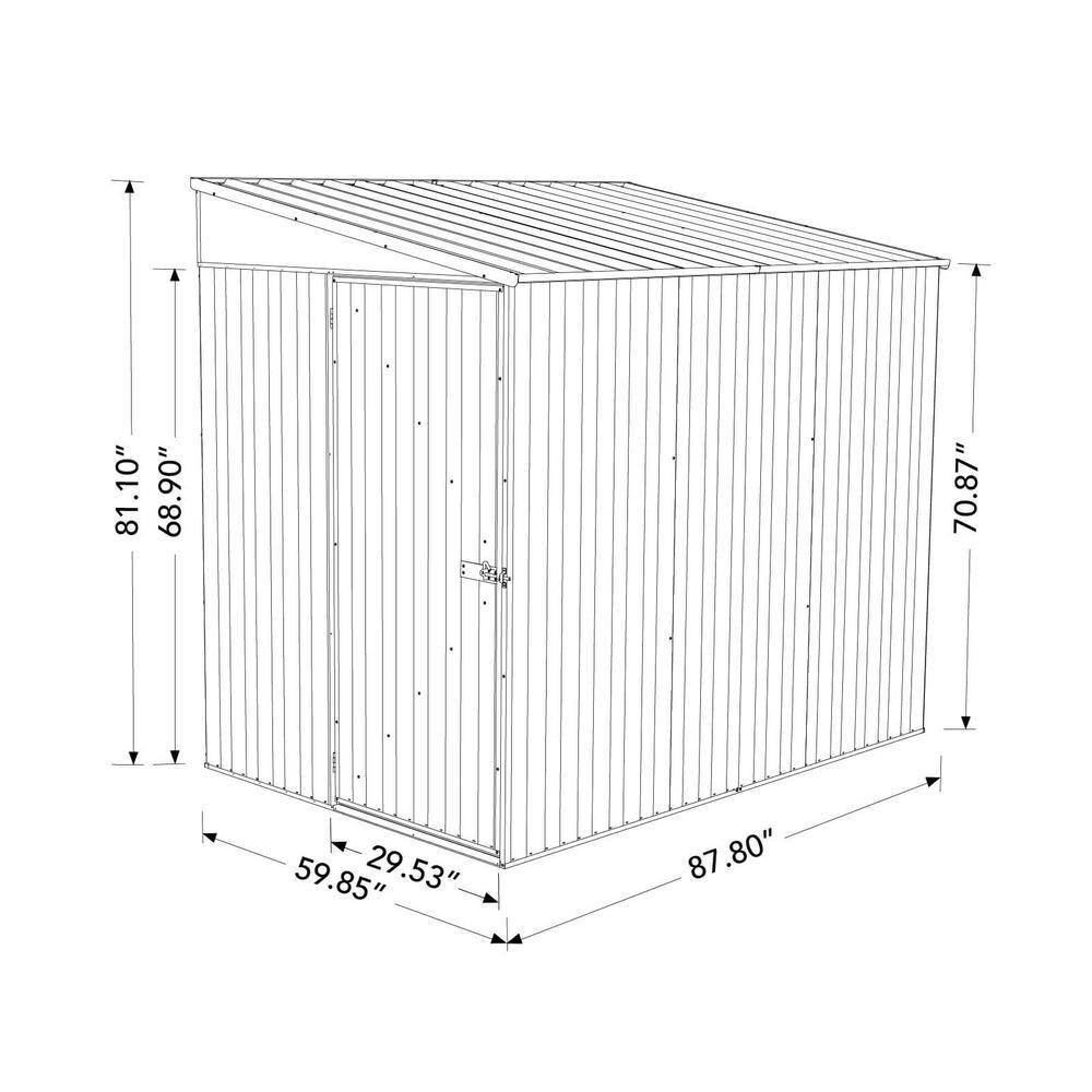 Absco 5' x 7' Gray Metal Bike Storage Shed