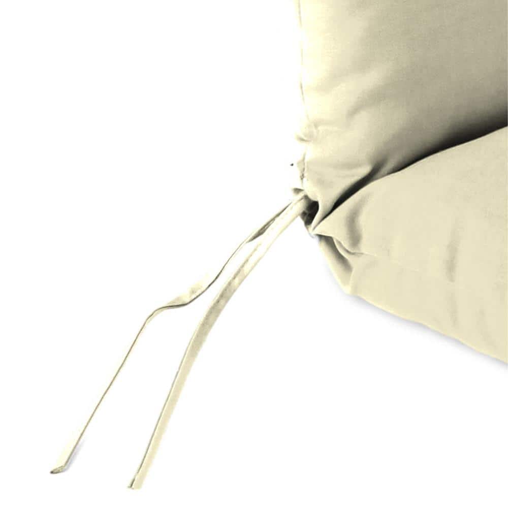 Canvas Beige Outdoor Chair Cushion with Ties and Hanger Loop