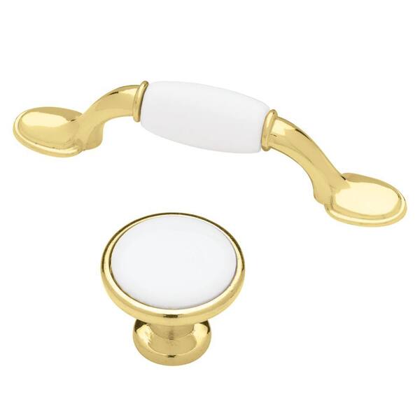 Classic 1-1/4 in. (32mm) Polished Chrome with White Ceramic Insert Round Cabinet Knob Classic 1-1/4 in. (32mm) Polished Chrome with White Ceramic Insert Round Cabinet Knob