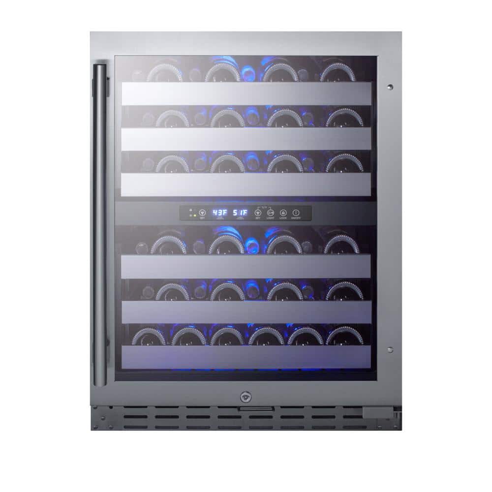 Black Stainless Steel Dual Zone Built-In Wine Refrigerator