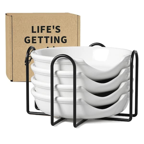 Ceramic Spoon Rest with Holder, 4.8 in. Spoon Rest for Stove Top, Utensil Rest for Kitchen Counter, Coffee Spoon Holder